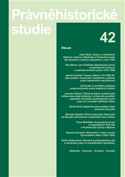 Obálka titulu Právněhistorické studie 42