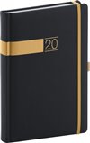 Obálka knihy Denní diář Twill 2020, černozlatý 15 × 21 cm