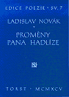 Proměny pana Hadlíze - obálka
