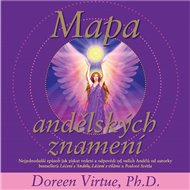 Mapa andělských znamení: Rozkládací Mapa andělských znamení, čtyři andílci, dvě křišťálové kostky a příručka - Doreen Virtue