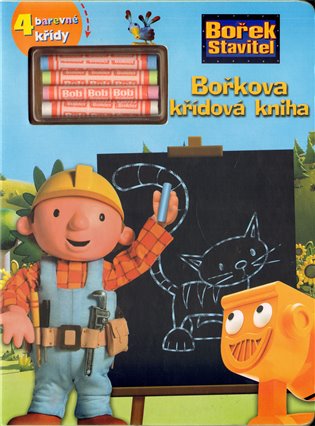 Bořkova křídová kniha: Bořek stavitel + 4 barevné křídy - 