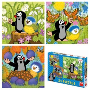 Puzzle Krteček a ptáček 3x55 dílků - 