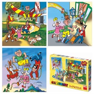 Puzzle Čtyřlístek 3x55 dílků - 