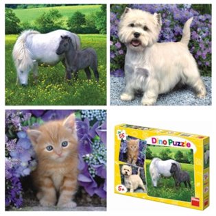 Puzzle Zvířátka 3x55 dílků - 