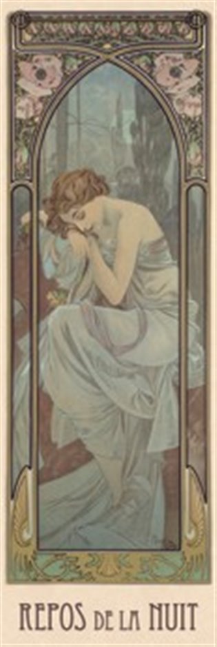 Puzzle Mucha Collection: Repos de la nuit 1000 dílků: Odpočinek v noci - 