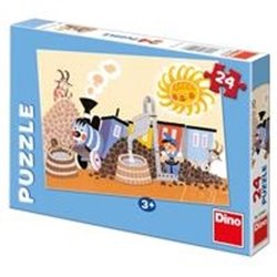 Levně Puzzle Veselá mašinka v depu / 24 dílků / - Zdeněk Miller