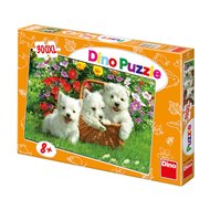 Puzzle Westíci v košíku 300 dílků
