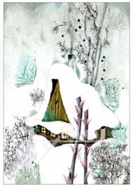 Pohlednice - Broučci, zimní chaloupka - Jiří Trnka