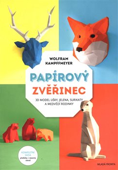 Levně Papírový zvěřinec. 3D model lišky, jelena, surikaty a medvědí rodinky