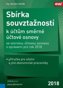 Kniha Sbírka souvztažností k účtům směrné účtové osnovy se vzorovou účtovou osnovou s opravami pro rok 2018