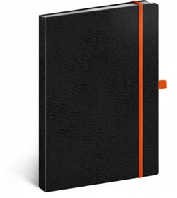 Levně Notes - Vivella Classic černý/oranžový, tečkovaný, 15 x 21 cm