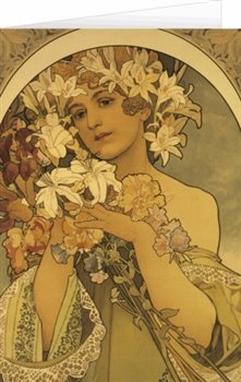 Levně Blahopřání Alfons Mucha – Flower