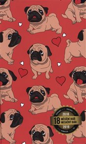 18 měsíční diář Petito – Mops 2018/2019: 11 x 17 cm