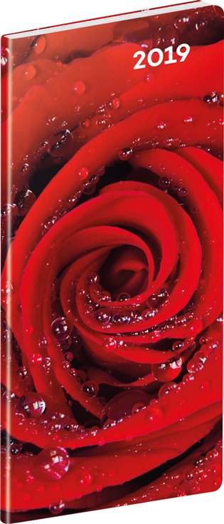 Kapesní diář Růže 2019, plánovací měsíční: 8 x 18 cm - 