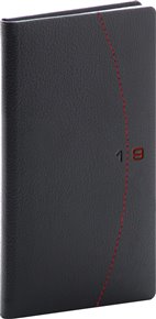 Kapesní diář Tailor 2019, černý: 9 x 15,5 cm