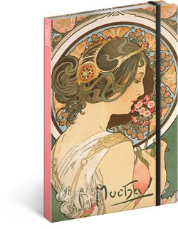 Levně Notes Alfons Mucha – Petrklíč, linkovaný. 13 x 21 cm