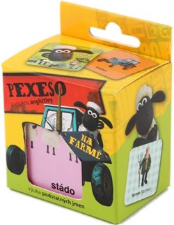 Levně Ovečka Shaun Na farmě - pexeso s výukou angličtiny, 36 kartiček v krabičce