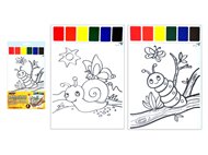 Omalovánky s vodovkami  šnek a housenka 2ks