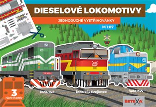 Dieselové lokomotivy - Jednoduché vystřihovánky - 