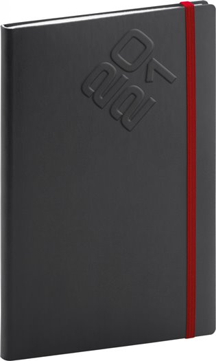 Týdenní diář Matra 2021, černočervený, 15 × 21 cm - 