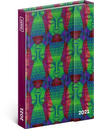 Týdenní magnetický diář Buddha 2021, 11 × 16 cm - 