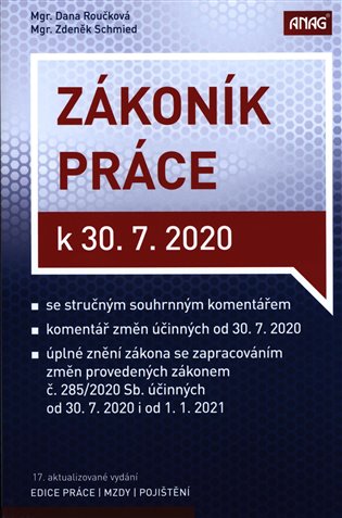 Zákoník práce k 30. 7. 2020 - Zdeněk Schmied, Dana Roučková