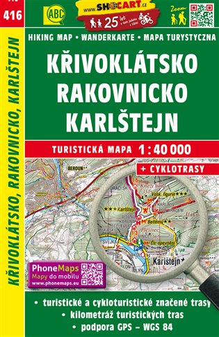 Křivoklátsko, Rakovnicko, Karlštejn / Turistická mapa SHOCart