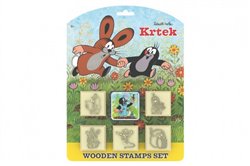 Levně Teddies Razítka Krtek s poduškou 5x5cm dřevěná na kartě