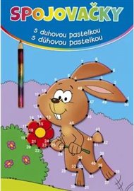 Spojovačky s duhovou pastelkou - zajíc
