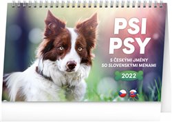 Levně Stolní kalendář Psi - Psy CZ/SK 2022, 23,1 x 14,5 cm