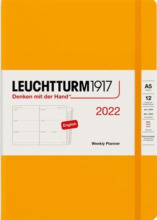 Týdenní plánovací diář Leuchtturm  (A5) 2022, with booklet, Rising Sun, English - 
