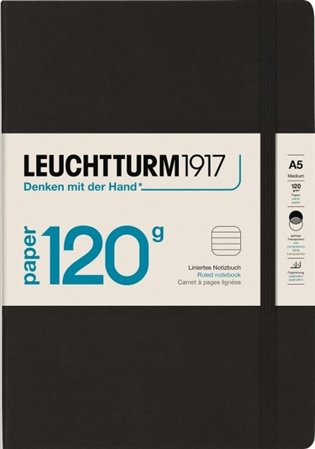 Zápisník Leuchtturm Black, 120g Notebook Edition, Medium, 203 p., ruled - 