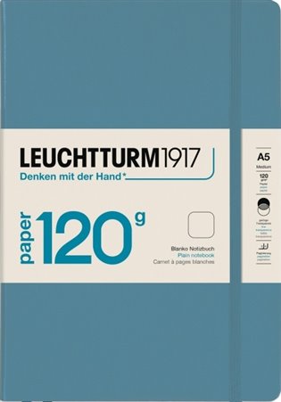 Zápisník Leuchtturm Nordic Blue, 120g Notebook Edition, Medium, 203 p., plain