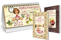 Levně Stolní kalendář nedělní menu 2022 + Tajné recepty na muffiny + Tajné návštěvní recepty - Klára Trnková