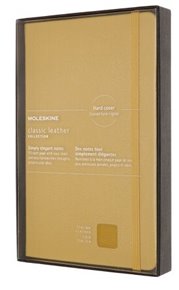 Zápisník Moleskine kožený tvrdý linkovaný žlutý L