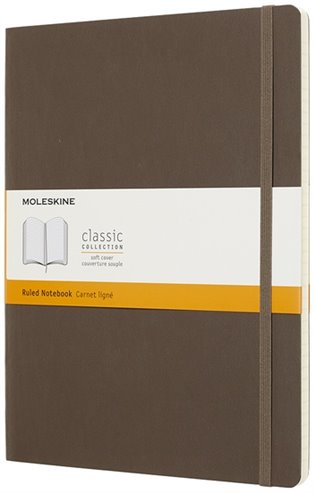 Zápisník Moleskine měkký linkovaný hnědý XL - 