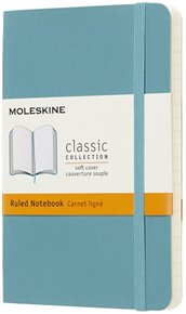 Zápisník Moleskine měkký linkovaný modrozelený S