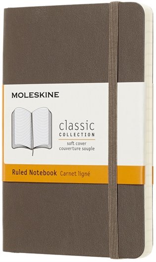 Zápisník Moleskine měkký linkovaný hnědý S - 