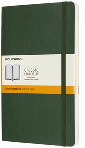 Zápisník Moleskine měkký linkovaný zelený L