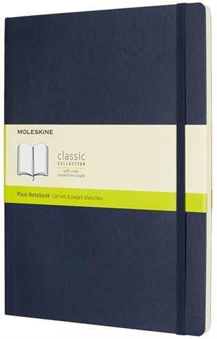 Zápisník Moleskine měkký čistý modrý XL - 