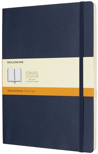 Zápisník Moleskine měkký linkovaný modrý XL - 