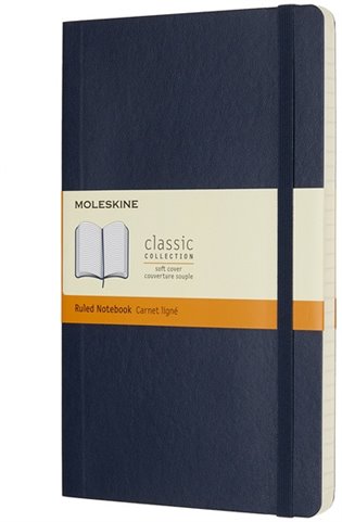 Zápisník Moleskine měkký linkovaný modrý L - 