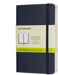 Zápisník Moleskine měkký čistý modrý S