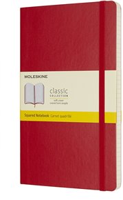 Zápisník Moleskine měkký čtverečkovaný červený L