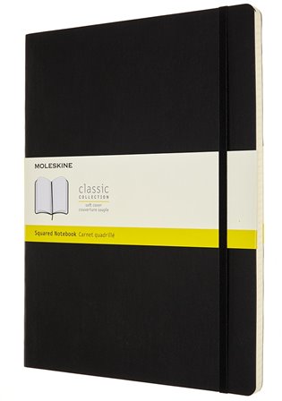 Zápisník Moleskine měkký čtverečkovaný černý XXL - 