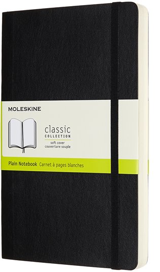Zápisník Moleskine Expanded měkký čistý černý L - 