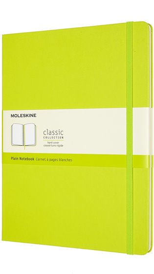 Zápisník Moleskine tvrdý čistý žlutozelený XL - 