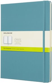 Zápisník Moleskine tvrdý čistý modrozelený XL
