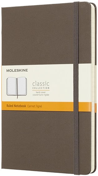 Zápisník Moleskine tvrdý linkovaný hnědý L - 