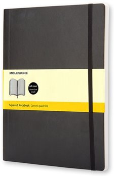 Levně Moleskine Zápisník XL měkké desky černý čtverečkovaný B5 96 listů